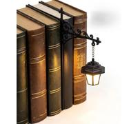 Library Lantern-Decorative Bookshelf Lighting,Vintage Mini Street Lamp Book Nook Light,Reading Book Shelf Lights for Bookworms,Vintage Wooden Bookcase Light Reading Corner Home Decor,BookLovers Gift