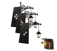 Library Lantern - Decorative Bookshelf Lighting, Vintage Reading Nook LED Nightlight, Portable Shelf Lamp with Warm Glow, Home Desk Hanging Ornament, Gift for Book Lovers (3pcs)