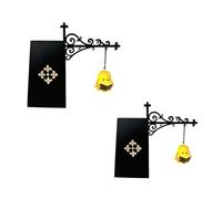 Library Lantern-Decorative Bookshelf Lighting Vintage Wooden Mini Bookcase Lamp with Warm LED Glow Reading Nook Light for Book Lovers Home Library Shelf Decor Literary Desk Ornament (Black B,2 PCS)