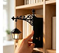 Library Lantern-Decorative Bookshelf Lighting, Warm LED Nightlight, Miniature Shelf Light, Vintage Wooden Bookcase Lamp, Reading Nook Literary Decor, Home Desk Hanging Ornament (1, #01)