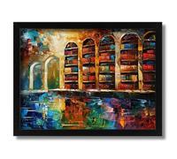 Library Of Books View Wall Art Oil Style Print Landscape Print Wall Home Picture Poster A5 - Wall Art Home Decor Movie Poster Canvas Film Cinema Retro Vintage Cult Classic Nostargic Saga Modern repri