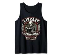 Library Reading Club Read to Live Gothic Book Teacher Humor Tank Top