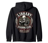 Library Reading Club Read To Live Gothic Book Teacher Humor Zip Hoodie