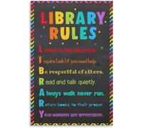 Library Rules Wall Poster Library Sign School Library Decorations Poster Decorative Metal Tin Sign Wall Art Posters for Room Aesthetic 8x12 inch