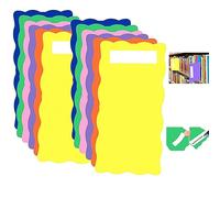Library Shelf Dividers for Shelves with 24Pcs Blank Stickers 6"x 12" Colored Book Shelf Dividers 12Pcs Library Book Dividers Bookshelf Markers to Organize School Library,Home,Classroom Supplies