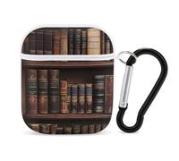 Library Shelves Victorian Old Literary Book Headphone & Earphone Cases Compatible with Airpod 1&2 Scratch-Resistant PC Protective Cover with Keychain White-style