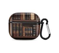 Library Shelves Victorian Old Literary Book Headphone & Earphone Cases Compatible with Airpod 3 Scratch-Resistant PC Protective Cover with Keychain