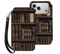 Library Shelves Victorian Old Literary Book Mobile Phone Front Flip Cases Compatible with iPhone 17/17 Air/17 Pro/17 Pro Max Anti-Scratch Covers