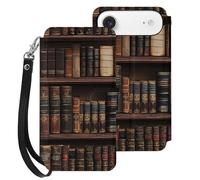 Library Shelves Victorian Old Literary Book Mobile Phone Front Flip Cases Compatible with iPhone 17/17 Air/17 Pro/17 Pro Max Anti-Scratch Covers