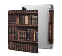 Library Shelves Victorian Old Literary Book Stylish Tri-fold Tablet Case Compatible with IPAD Pro 2021 （11in） Anti-Scratch Covers with Pen Slot