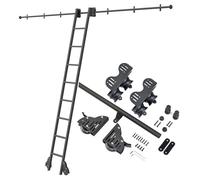 Library Sliding Ladder Hardware Kit, Telescope Rolling Ladder Track Kit, Round Carbon Steel Track/Rail 3.3-20ft - Extension Kit, Mobile Ladder Rail Kits for Loft Office(3.3ft/100cm Track Kit