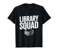 Library Squad Book Lovers Reading Club Funny Value Graphic T-Shirt, Men, Black, S