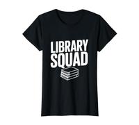 Library Squad Book Lovers Reading Club Funny Value Graphic T-Shirt, Women, Black, XL