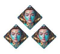 Libra's Interesting Face Car Air Freshener, 3 Pcs Rhombus Hanging Air Freshener Cards, Long Lasting Fragrance Scented Cards for Car, Home, Office Gray-style