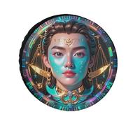 Libra's Interesting Face Spare Tire Cover, 28inch Oxford Wheel Protector Travel Accessories, Waterproof Dustproof Wheel Tire Covers for RV Jeep SUV Camper Truck