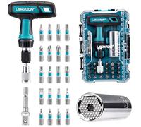 LIBRATON 24PCS Universal Socket & Ratchet T-Handle Screwdriver Set