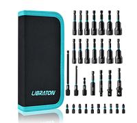 LIBRATON 31PCS Magnetic Nut Driver Set, Impact Drill Driver Bit Set 1/4"