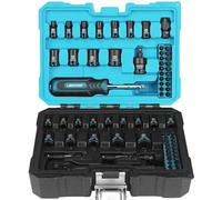 LIBRATON 71PCS 1/4" Impact Socket and Bit Set, SAE(5/32-9/16")& Metric(4-15MM) Impact Socket Set, CRV Impact Driver Socket, S2 Screwdriver Bits, 90 Teeth Ratchet Handle, Spinner Handle