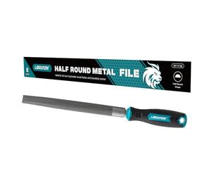 LIBRATON 8-Inch Half Round Metal File, Metal File Tool, High Carbon Steel File with Ergonomic Handle, Hand File for Metal, Metalworking, Wood, Plastic, File for Refining, Shaping and Scraping