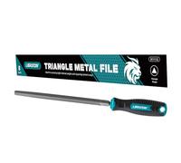LIBRATON 8-Inch Triangle Metal File, Metal File Tool, High Carbon Steel File with Ergonomic Handle, Hand File for Metal, Metalworking, Wood, Plastic, Triangle File for Refining, Shaping and Scraping