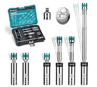 LIBRATON 8PCS 3/8"Dr. Magnetic Spark Plug Socket Set, Include Gapper & Extension Bar, Swivel Head Thin Wall (5/8" 9/16" 14mm 16mm), 6 &12 Point for Truck Motorcycle Auto Repair, w/4",6",10", CR-V