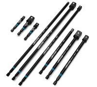 Libraton 9-Piece Impact Socket Adapter Set - 3" 6" 12", 1/4" 3/8" 1/2" Socket Adapter for Drill & Impact Wrench