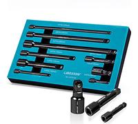 LIBRATON 9PCs Wobble Extension Set, Socket Extension Set, Ratchet Extension | 1/4", 3/8", 1/2" Drive, Cr-V Extension Bar Set, with EVA Storage Tray