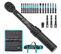 LIBRATON Bike Torque Wrench 1/4", 2-14 Nm, 72-Tooth Gear Torque Wrench, 0.1 Nm Micro Click Torque Wrench Set, Hex & Torx Impact Bits, Nut Drivers, Impact to 1/4" HEX Converter, Bicycle Repair Kit