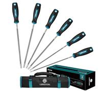 LIBRATON Chainsaw Sharpener File kit, 5/32", 3/16", 7/32" Chainsaw File Set, Universal Saw Chain Files, Round Saw Files, 6PCS Chainsaw Sharpener Files with Handle for Chainsaw Sharpening, with Pouch