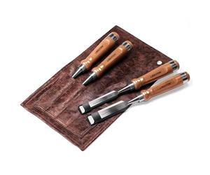 Libraton Chisel Set, 4PCS Wood Chisel Set with Storage Pouch, Ergonomic Handle for Woodworking, Wood Carving, and Sculpting