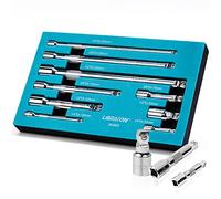 Libraton Extension Bar Set 9PCs, Wobble Socket Extensions, 1/4-Inch, 3/8-Inch and 1/2-Inch Chrome Vanadium Steel with Chrome Plated in EVA Storage Tray