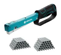 LIBRATON Heavy Duty Hammer Tacker with 6000 T53 Staples (8mm & 10mm) | Manual Hammer Stapler Fits 6mm 8mm 10mm Staples, Sure-Grip Slap Stapler for Roofing Insulation Flooring Outdoor Construction