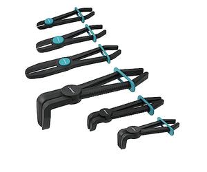 LIBRATON Hose Clamp Pliers, 6pcs Hose Pinch Off Pliers | Straight & 90° Line Clamps, Plastic Hose Clamp Pliers for Brake, Fuel, Coolant, Radiator Hose and Gas Line
