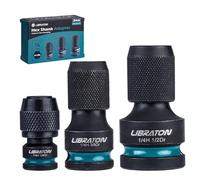 LIBRATON Impact to 1/4 Hex Converter, 1/2 3/8 1/4 Drive, Impact Bit Holder