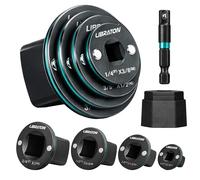 LIBRATON Low Profile Impact Socket Adapter Set, 5pc Magnetic Drive Converter Kit for Tight Space (1/4" to 3/8", 3/8" to 1/2", 1/2" to 3/4", 3/4" to 1", & 1/4" Hex Adapter) for Impact Wrench and Drill