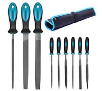LIBRATON Metal File Set - 9PC Set with Flat, Round, Half Round and Needle Files of High Carbon Steel for Metal and Wood