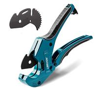 Libraton Pipe Cutter, Plastic Pipe Cutter 42mm, PVC Cutter with Replacement Blade, Pipe Cutting Tool with Ratchet Drive for Cutting PEX, PVC, PPR Plastic Hoses and Plumbing Pipe