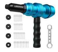 Libraton Rivet Gun Adapter, Rivet Gun Adapter for Electric Drill, Rivet Drill Attachment, for Cordless Electric Power Drill, with Handle, Easy Processing for Pop Rivets, 2.4mm 3.2mm 4.0mm 4.8mm