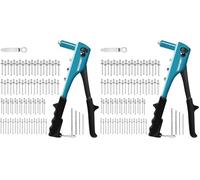Libraton Rivet Gun, Hand Riveter 80pcs Metal Rivets and 4pcs HSS Drill bits, Pop Rivet Gun, Professional Riveter Tool for Automotive, Railway, Furniture, Instrument (Pack of 2)