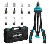 LIBRATON Rivet Nut Tool, 16" Rivnut Tool Kit, Hand Rivnut Gun, Metric | M3-M12, with 7PCS Interchangeable Mandrels, 70PCS Rivet Nuts, Carrying Case, Auto Release Nut Design
