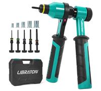 LIBRATON Rivet Nut Tool, Rivnut Tool, Professional Ratchet Nutsert Tool Kit | M3-M12, 5 Metric Mandrels, 5 Nut Heads, 50 Rivet Nuts, Nutsert Gun with Rugged Carry Case, Insert Tool Kit for Automotive