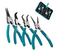 LIBRATON Snap Ring Pliers Set, 7-Inch Heavy Duty Internal/External Circlip Pliers Kit with Straight & Bent Jaw Tips, Spring-Loaded for Retaining Rings, Hoses, Gaskets, with Storage Case Included