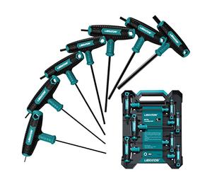 LIBRATON T Handle Allen Keys, Hex Key T-Handle Set, Metric Hexagon Wrench Set, Bike Repair Tool with Storage Case, 7 Pieces