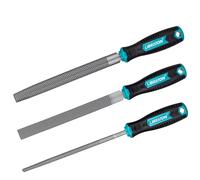 Libraton Wood Rasp Set, 3PCS Wood File Set, Multi-Shape Wood Rasp File, 200 mm High-Carbon Steel Woodworking Rasp File Set, Includes Flat, Round, and Half-Round with Comfortable Handle for Woodworking