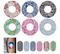 Libre 2 Sensor Covers, 24 Pcs Waterproof Adhesive Patches - Blood Sugar Monitor Plasters for Swimming Sports and Showering, Sweatproof Sensor Sticker (Multicolour)-D17