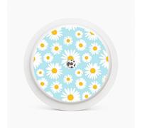 Libre Sensor 1 & 2 Sensor Stickers - Diabetic Sensor Vinyl Stickers for Freestyle Libre - Glucose Monitor Sticker Sensor Cover - Blue Daisy