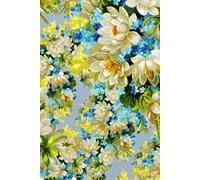 Libreta floral azul y blanco: Cuaderno con líneas y diseño elegante de ramos florales