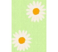 Libreta Verde con Margaritas: Cuaderno Fresco sin Renglones con Flores en Cada Página
