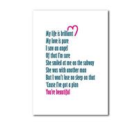 Libretto Designs JAMES BLUNT - You're Beautiful Unframed Art Print poster with lyrics