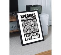 Libretto Designs THE SPECIALS - A Message to You Rudy 2-Tone Unframed Poster Print Wall Art with Lyrics (A3)